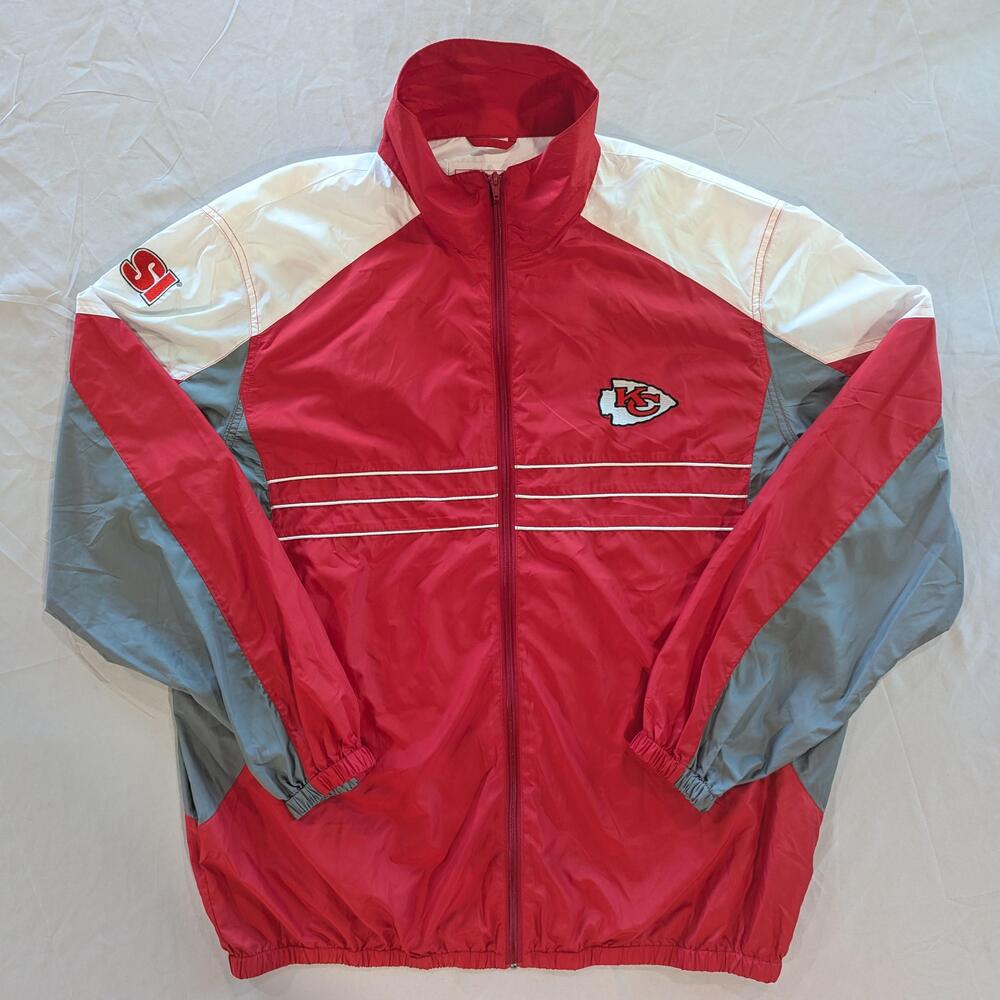 Kansas City Chiefs Jacket Mens XL Red NFL Football NFL Full Zip Windbreaker